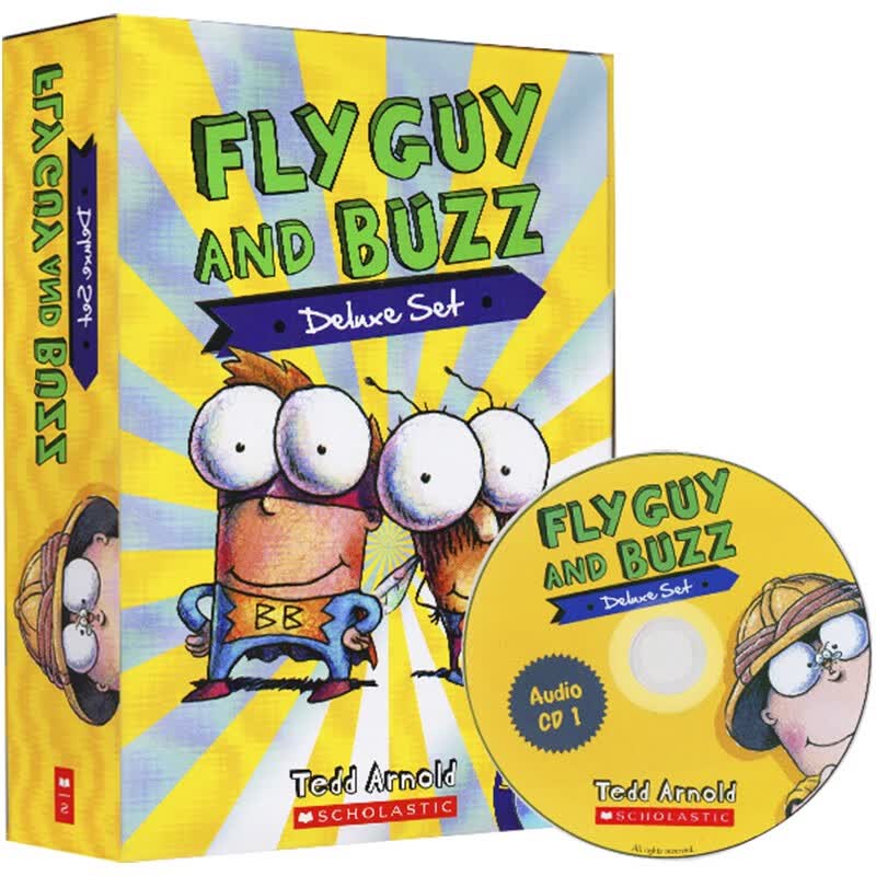 英文原版 附2CD Fly Guy And Buzz 苍蝇小子分级读物15册 全彩英语初级章节桥梁书 儿童趣味读物 中小学生课外阅读 Tedd Arnold