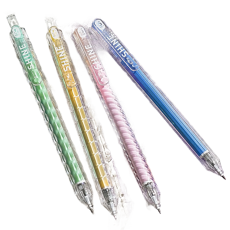 蓝果 中性笔 按动中性笔刷题笔速干ST笔头巨能写高颜值 追光印记-梦幻蓝透明款 LG-43256-3