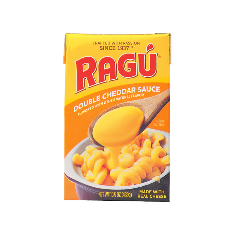 乐鲜双重ragu 新货美国原装进口双重切达芝士调味酱439g/盒装西餐店