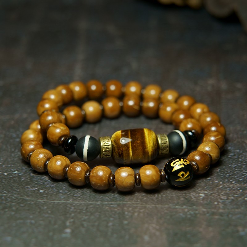 时乾 天然库克菩提手串 男女士双圈36颗念珠手链 手围15-16cm 9mm