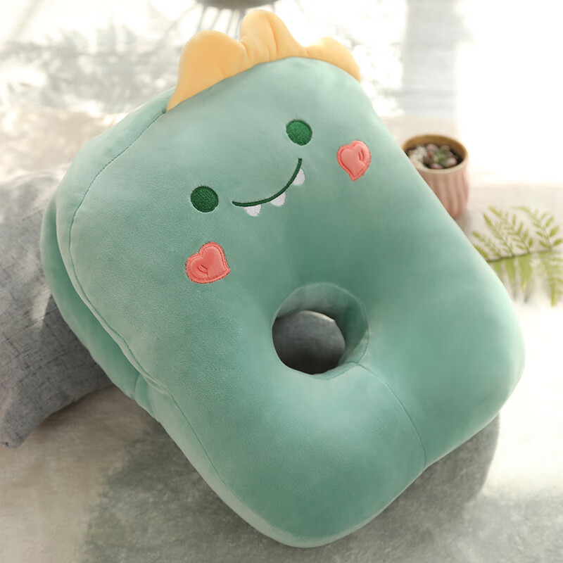 抱枕小学生午睡枕办公室午休枕趴桌子睡觉儿童趴趴枕午睡神器 绿恐龙