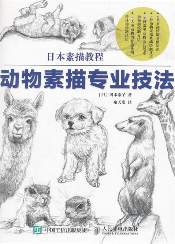 动物素描专业技法 [日]冈本泰子【正版图书,放心购买】