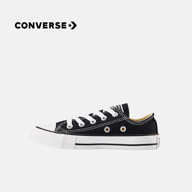 Converse 匡威童鞋官方旗舰儿童帆布鞋男2021春秋经典新款女童低帮休闲鞋潮大中小童布鞋小白鞋 黑色 36