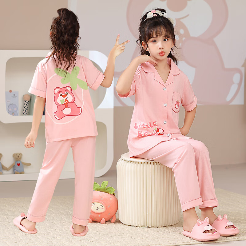 可外穿小学生休闲卡通空调 女童翻领短长9825 10码建议身高100-118cm