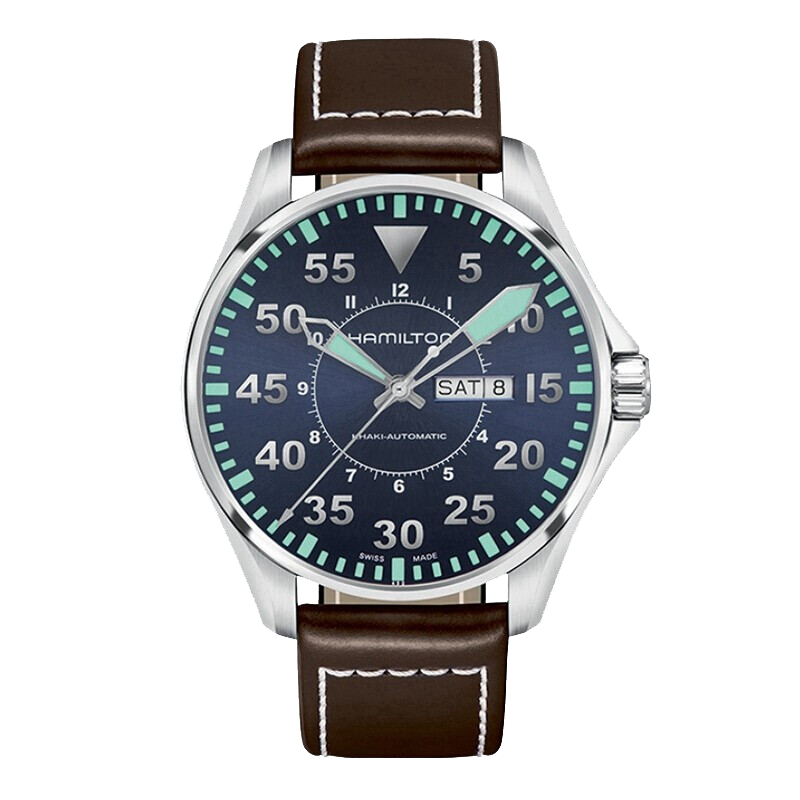 plus会员:汉米尔顿(hamilton) 瑞士手表 卡其航空系列飞行员双历46