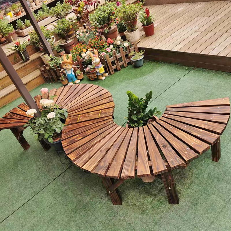 裕顺寿防腐木花架碳化木花架子室外实木质落地花架户外多层阳台多肉