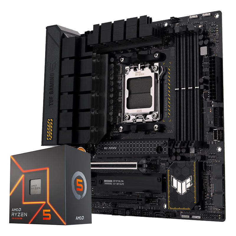 华硕tufgamingb650mpluswifi重炮手ddr5主板amd锐龙57500fcpucpu主板