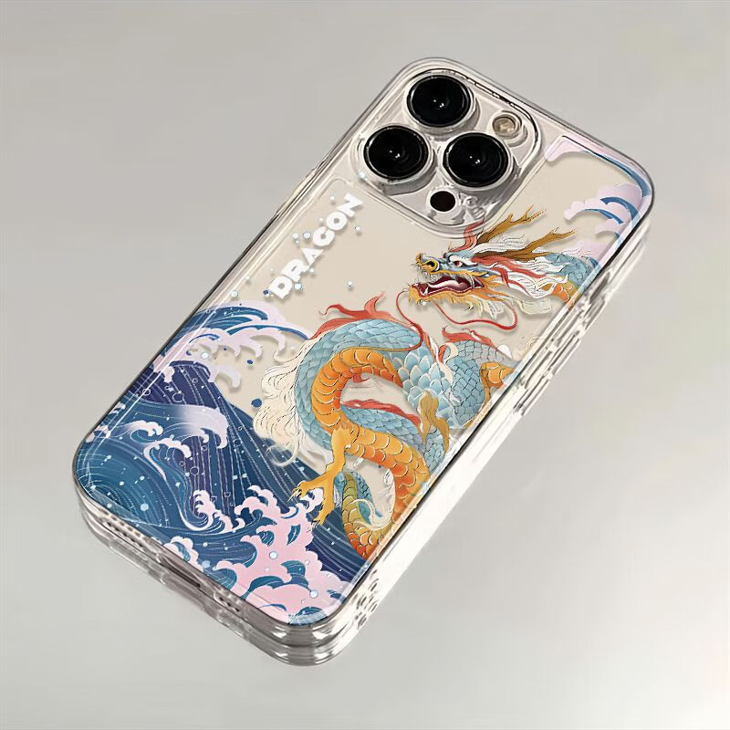 龙年乘风破浪透明壳适用苹果12promax手机壳iphone14plus硅胶软壳 相框-透明-乘风破浪1个 iPhone14