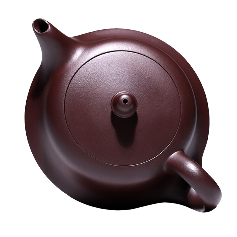 眷砂堂宜兴紫砂壶家用纯全手工原矿紫茄泥泡茶壶茶具套装一帆风顺曲壶 百目紫茄泥曲壶 260ml