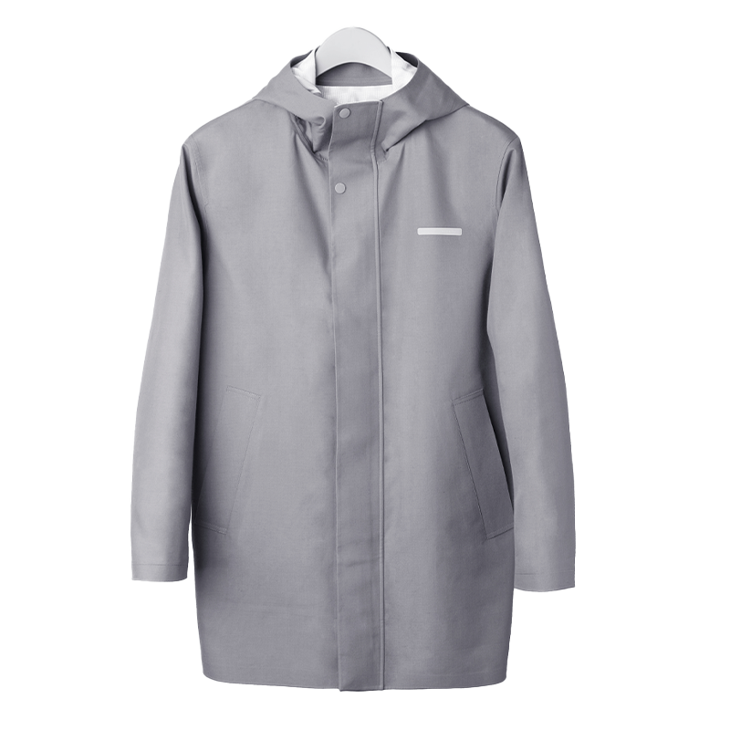 威可多vicutu商场同款男士风衣中长款春秋款修身连帽休闲外套vrs