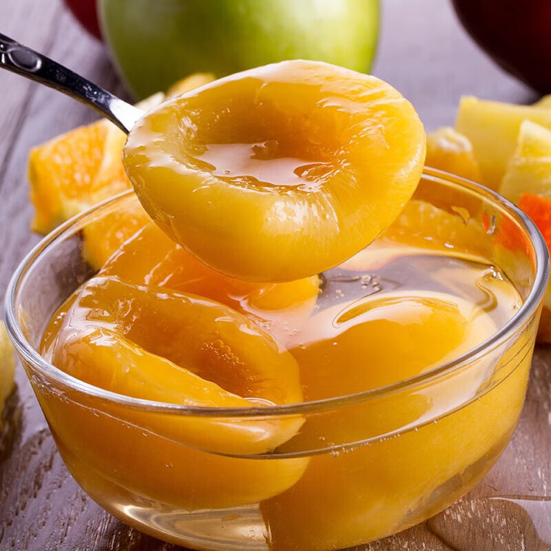彦瑛东北大连新鲜黄桃罐头玻璃瓶880g应季水果罐头零食商a 黄桃罐头