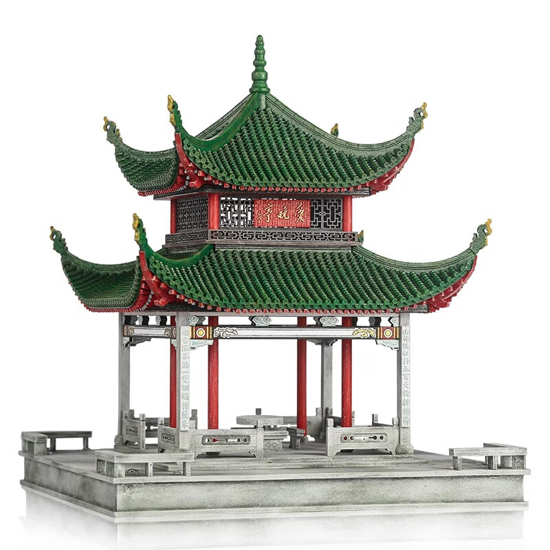 隐榫万春亭榫卯积木中国古建筑模型成人高难度木质拼装玩具国产斗拱 爱晚亭【四大名亭之一】