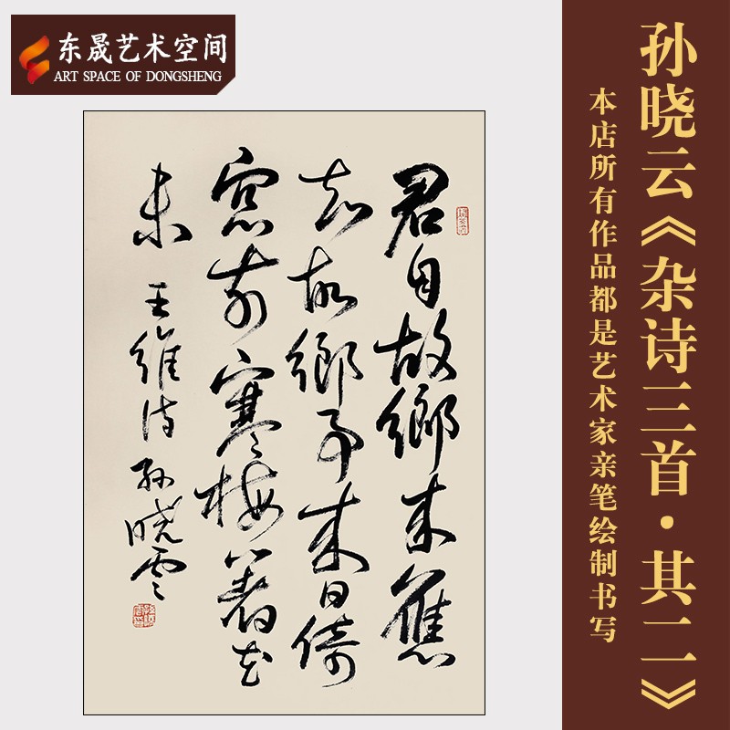 孙晓云名家手写真迹精品书法《杂诗三首·其二》茶室客厅毛笔字装饰