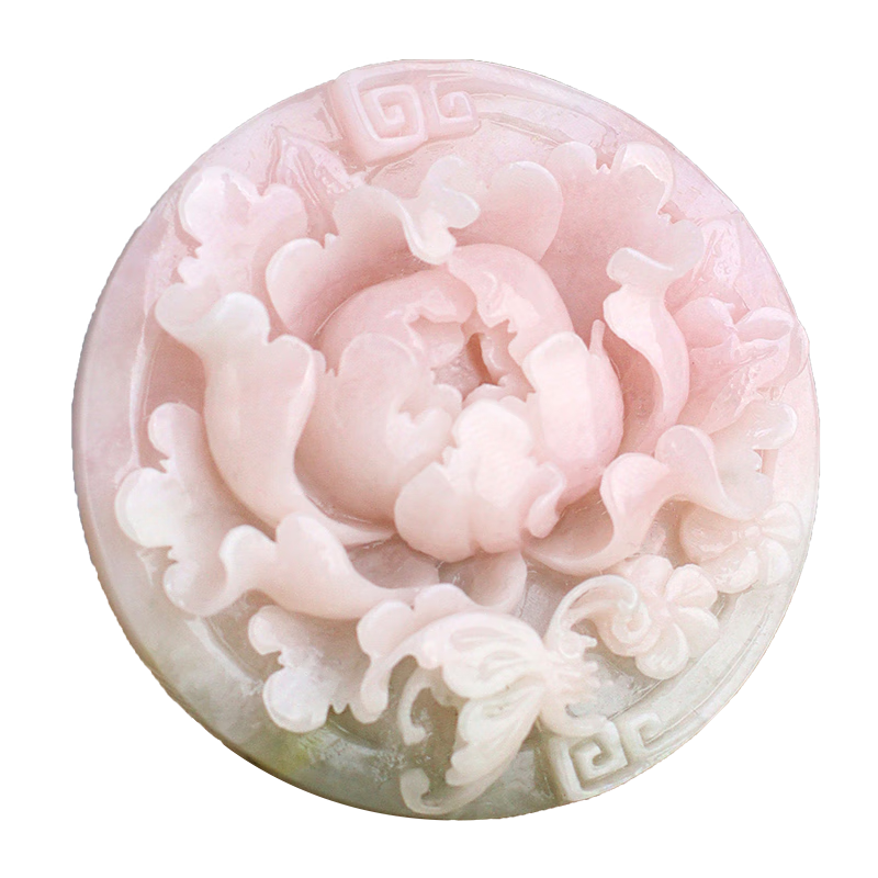 玉說(shuō)南陽(yáng)獨山玉牡丹花吊墜男女款玉墜玉佩芙蓉粉玉石玉器掛件花開(kāi)富貴 孤品 附證書(shū)