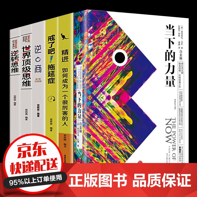全6册当下的力量白金版 精进如何成为一个很厉害的人+戒了吧拖延症+逆商+世界顶级思维+逆转思维成详情图