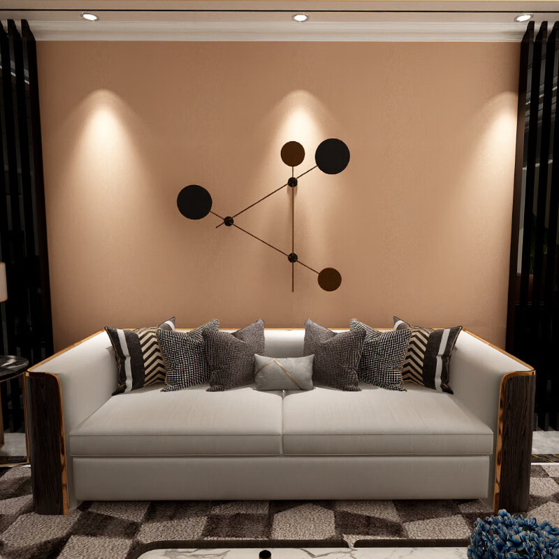 顾致全屋装修加厚无缝墙布素色8d皮墙艺术漆墙布 驼色