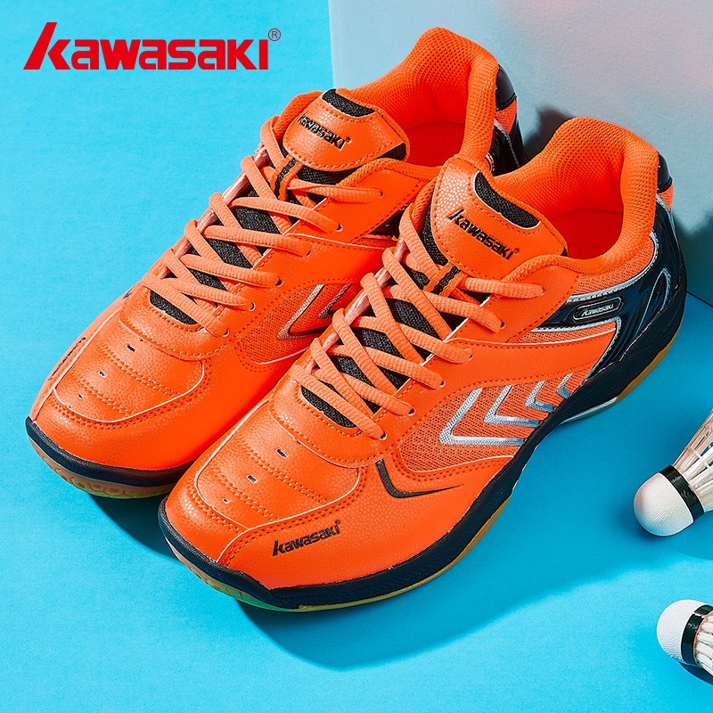 川崎Kawasaki羽毛球鞋男女同款舒适透气防滑耐磨绝影 橙色 41码