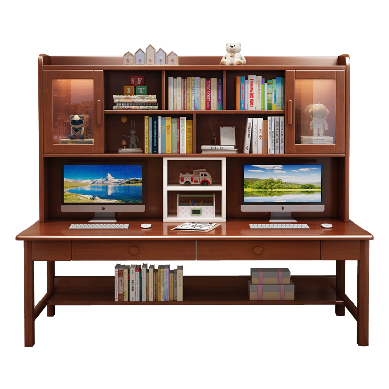 ���ڲ�������Ҷ���౱ŷʵľ����˫��������������Сѧ��ѧϰ����ܴ���д��������װ ʵľ����+16������*2������ɫ�� 180cm*60cm*75cm˫����