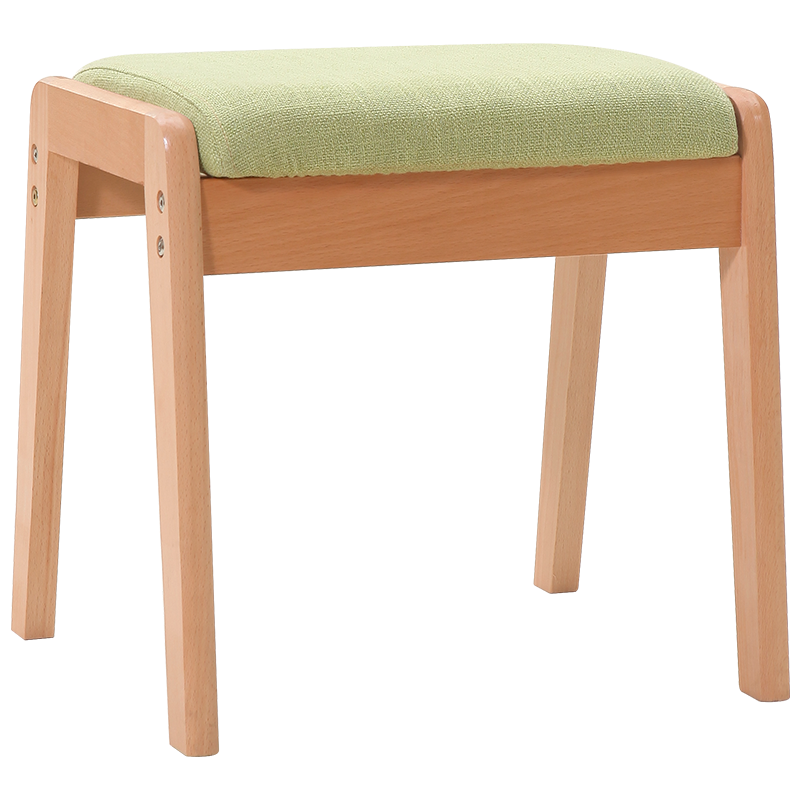 积木部落 实木凳子家用餐凳梳妆凳子客厅懒人沙发凳学习凳换鞋凳创意小板凳 小号胡桃素颜