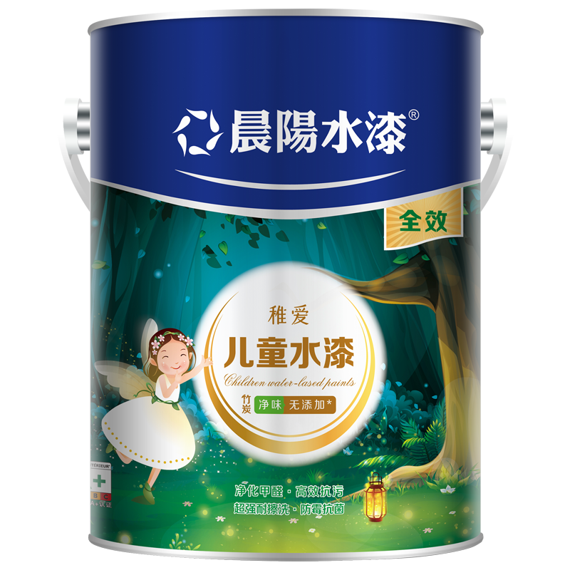 晨阳水漆（cysq）稚爱儿童漆抗甲醛抗菌耐污耐擦洗元添加内墙墙面漆水性漆儿童用漆 稚爱面漆 6.5kg*1件 其他