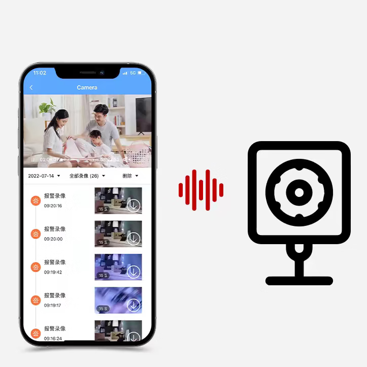 无线摄像头免插电免安装监控器手机远程无网wifi超清夜视录像 高清全国通用-内置电池磁铁 无录像卡-插电款
