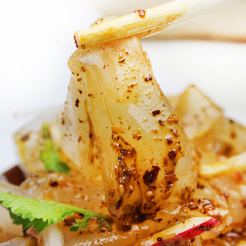 虎钢馋东北大拉皮凉拌即食水晶大拉皮粉凉皮儿250克*10袋装