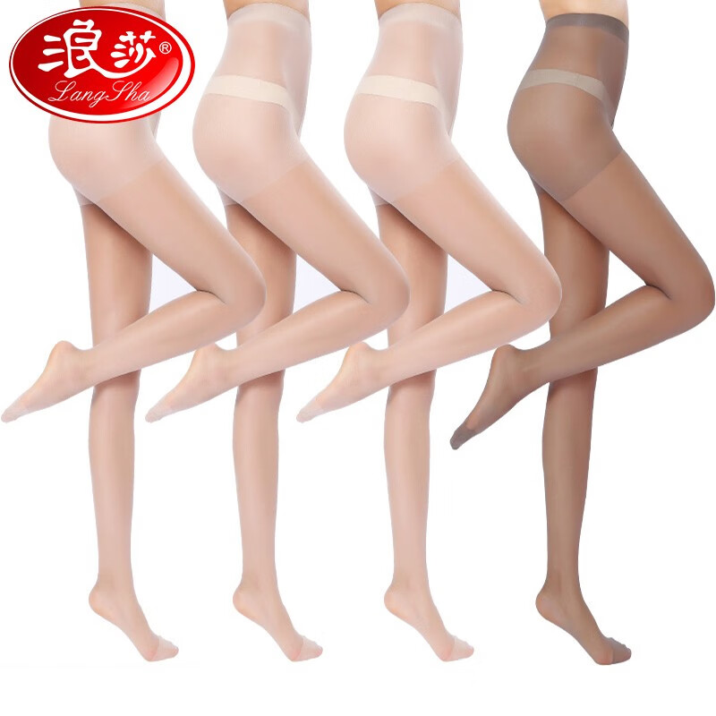 浪莎丝袜女6双春夏超薄连裤袜防勾丝外穿黑肉色女士长筒打底袜薄款显瘦光腿丝袜肤色4双+咖啡色2双均码