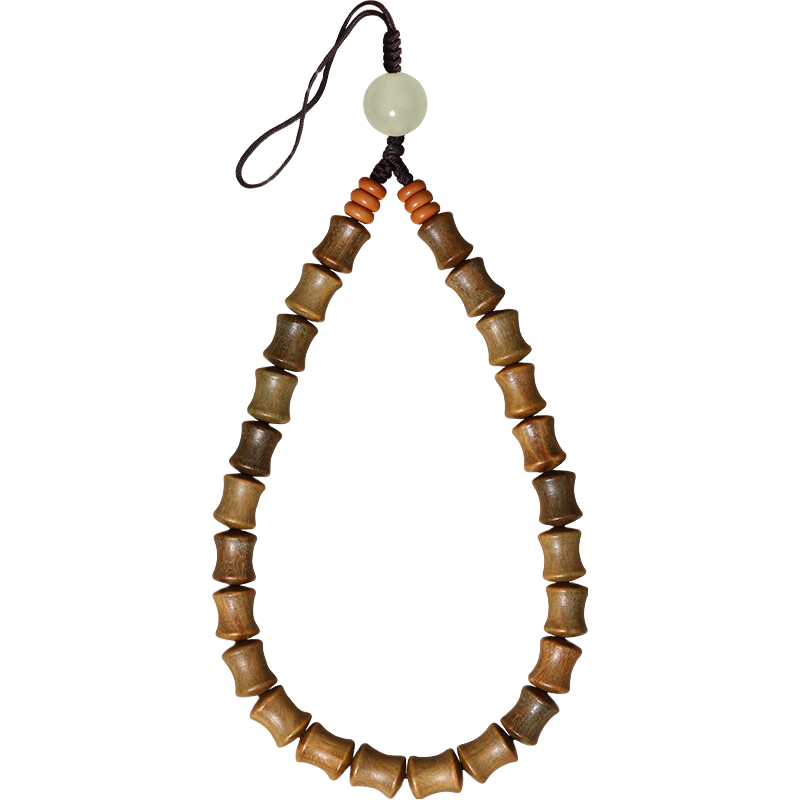 搗旦國度檀木手機掛繩汽車鑰匙扣平安防摔手機鏈個性創(chuàng)意防丟鑰匙扣男女款掛件轉運車用掛飾包掛 竹節(jié)綠檀