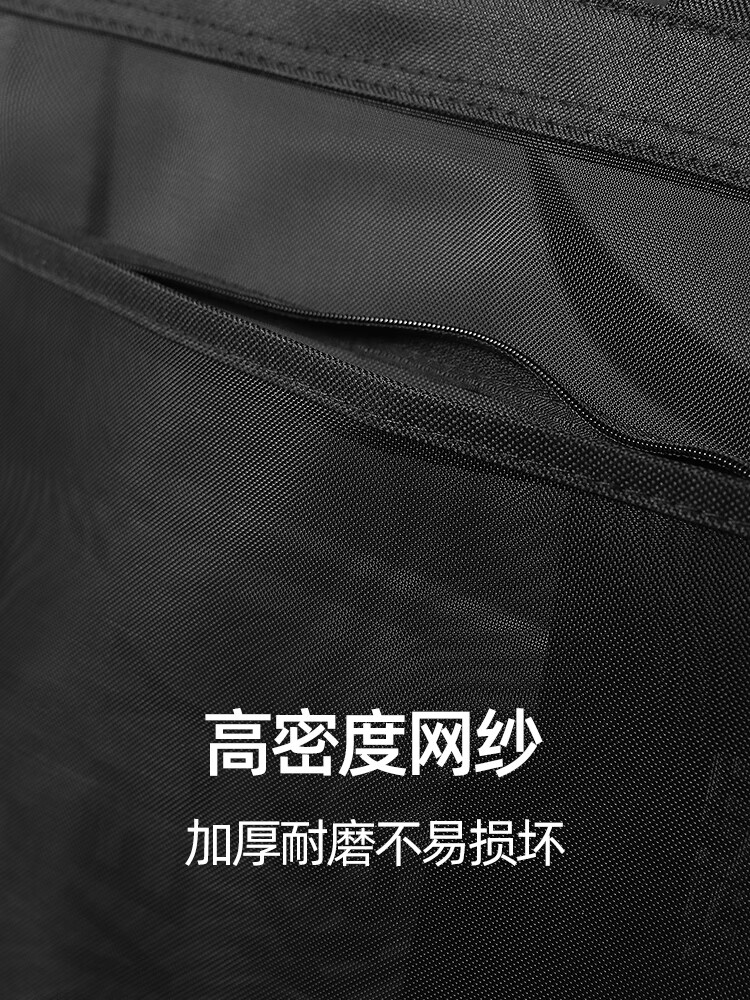 大容量拉链美术袋手提补习袋16k文件袋网纱式儿童帆布A4大号手提书袋小学生画画马克笔收纳包网格资料包 横款莫兰迪灰色(大容量双层+两侧袋)