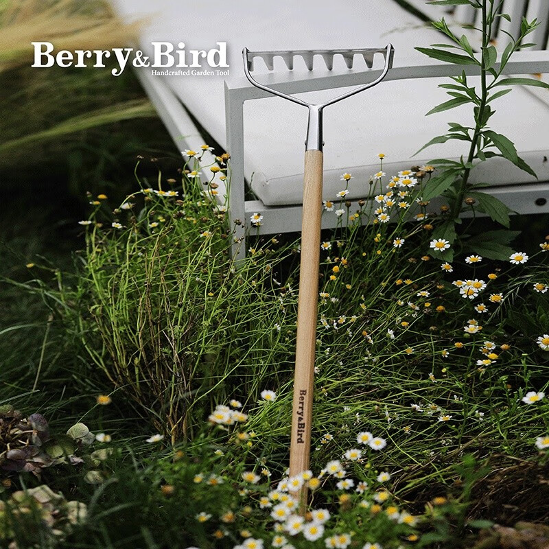 Berry&Bird 不锈钢土耙家庭花园养花种植整理 铲土翻土松土园艺工具防锈防腐