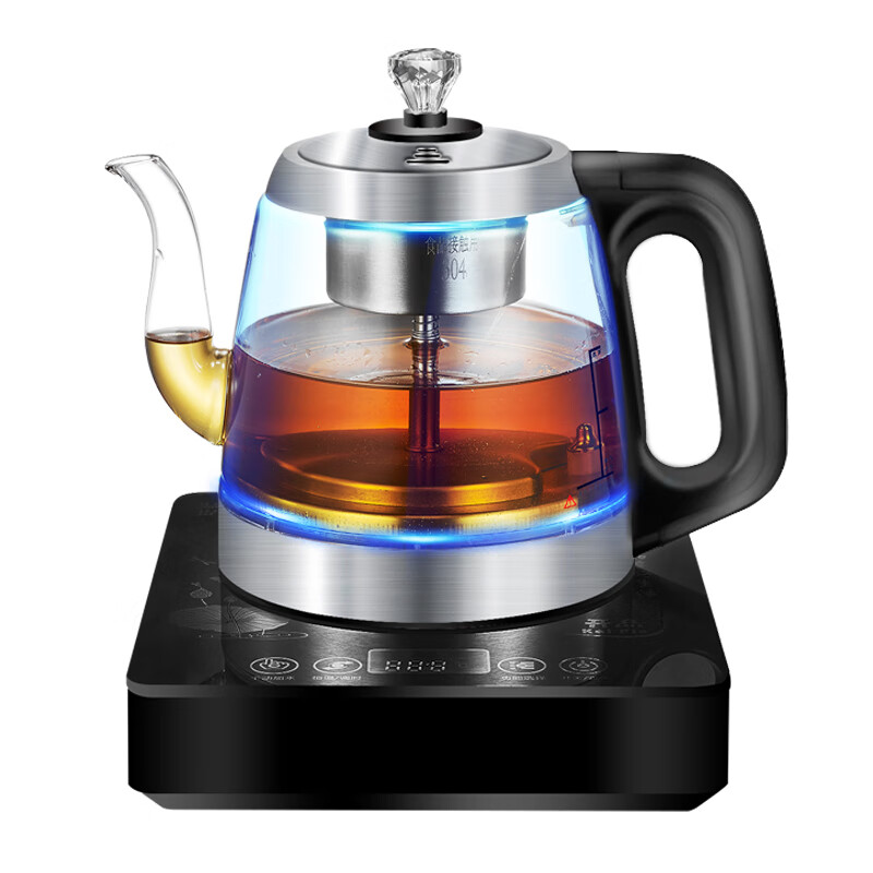 开品 煮茶器底部全自动上水感应续水电热烧水壶 办公室烧水壶恒温多档调节电水壶养生煮茶壶 1.5L 白色(蒸茶-煮茶-烧水)桶装水款