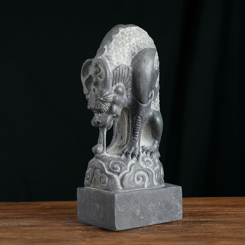 石雕吸水兽石头青石吸金避水兽蚣蝮工艺品雕刻神兽酒店办公室家居店铺