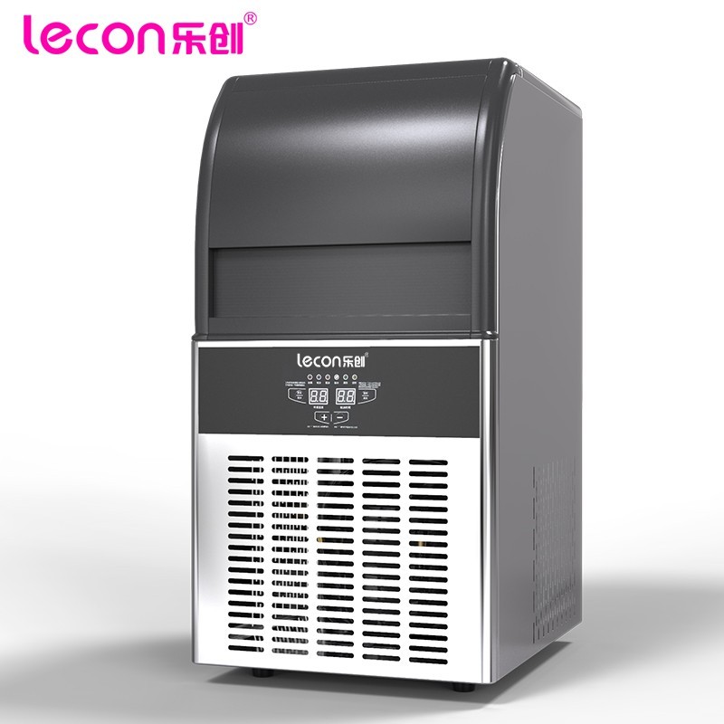 乐创（lecon）制冰机商用 奶茶店大型制冰机全自动吧台冰块机ktv 55冰格(80KG) XB-180G