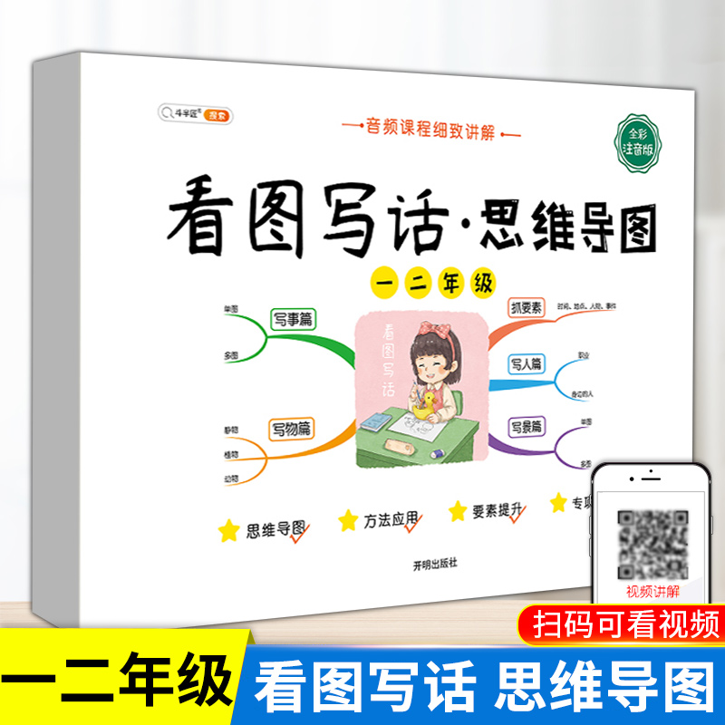 新版小学一二年级看图写话 思维导图小学语文课外阅读理解题人教版上册下册同步专项练习册每日一练 看图写话 思维导图