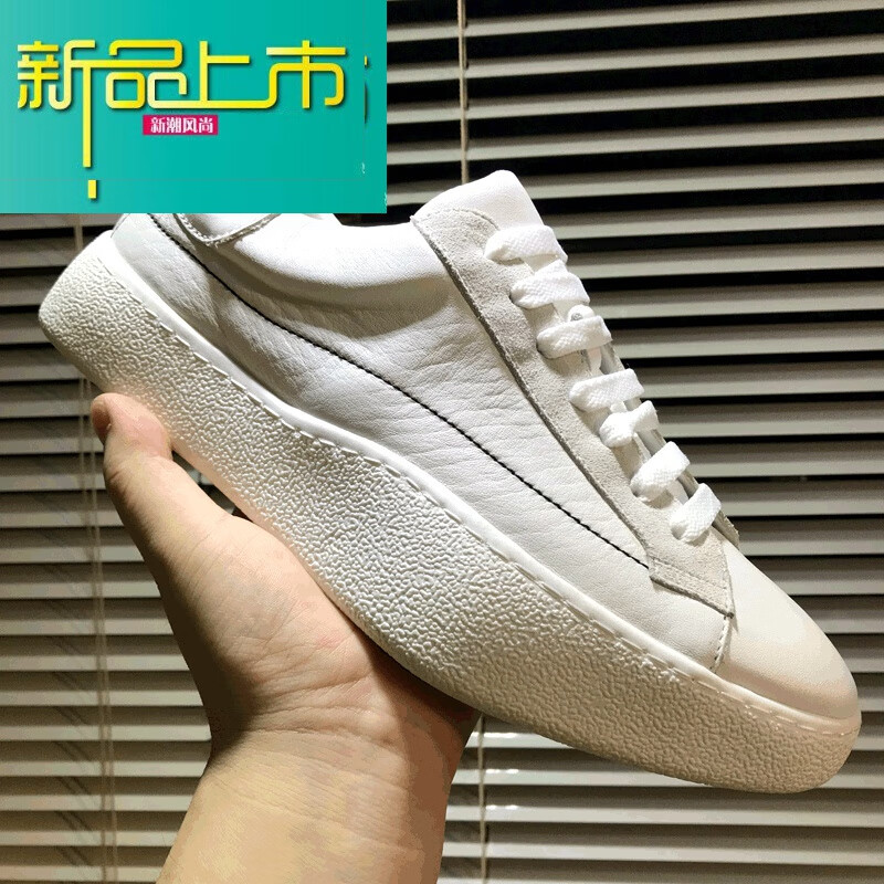 新款上市3c厚底低帮小白鞋春季新款女鞋白男鞋日系纯白寊皮板鞋 y3