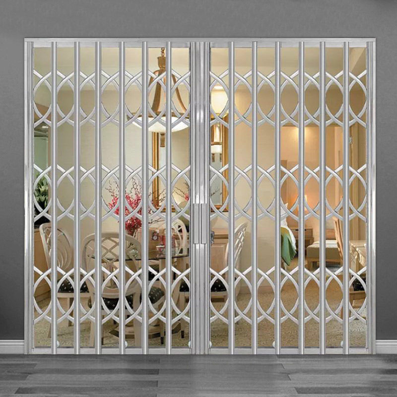 净兰馨 304不锈钢拉闸门阳台宿舍防盗推拉门201伸缩折叠门定做 不锈钢