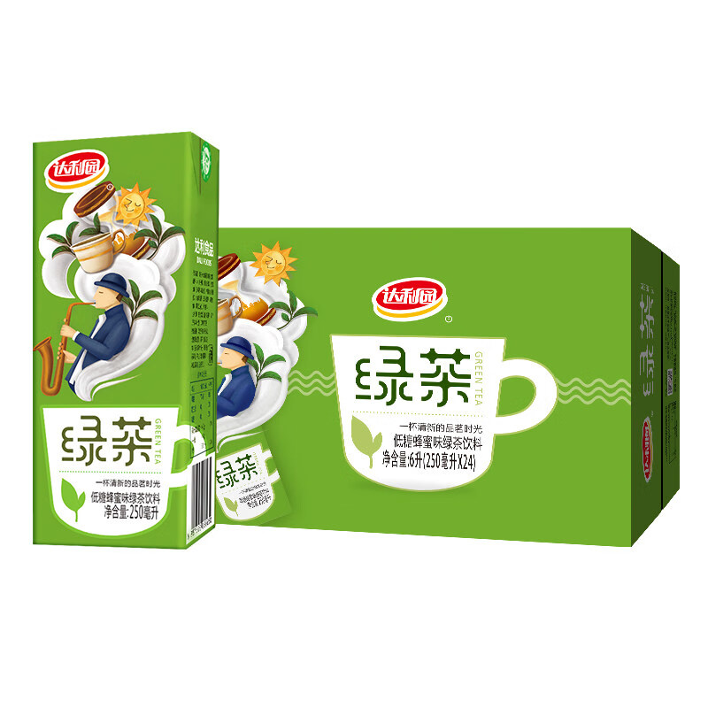 达利园 蜂蜜绿茶 茶饮料饮品 250ml*24盒 整箱装