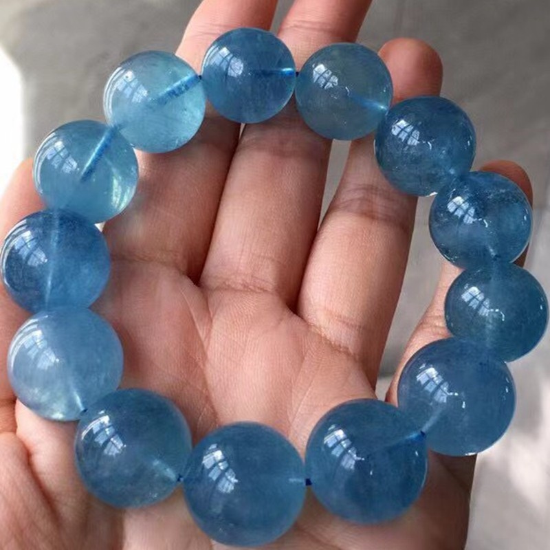 诺源珠宝  天然海蓝宝手链手串男女款 晶体干净通透 节日送礼物