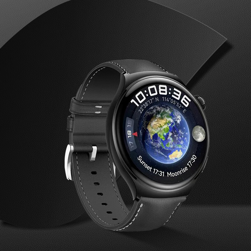 经典小牛皮表带幻夜黑 适用华为watch4表盘46mm表带22m