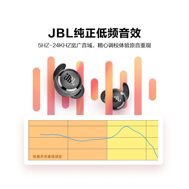 JBL T280TWS PLUS 真无线蓝牙耳机 半入耳式运动耳机 手机音乐双耳立体声苹果华为三星耳机 梦幻蓝