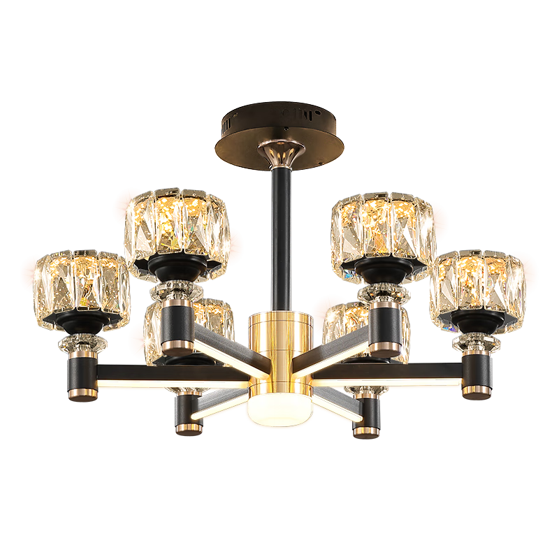惠普輕奢led客廳大燈水晶吊燈全光譜護(hù)眼中山燈具現(xiàn)代北歐吊燈包安裝