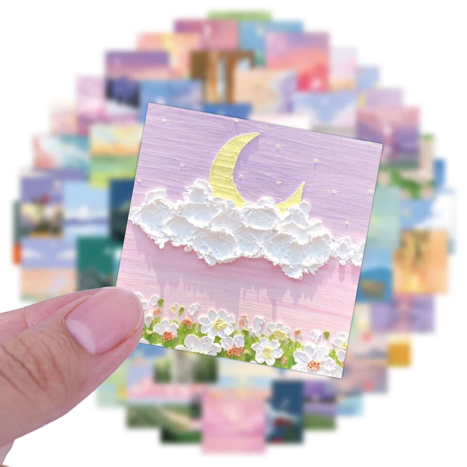 婕染(jieran)*风景插画少女心贴纸ins手账素材创意diy手帐贴防水自粘