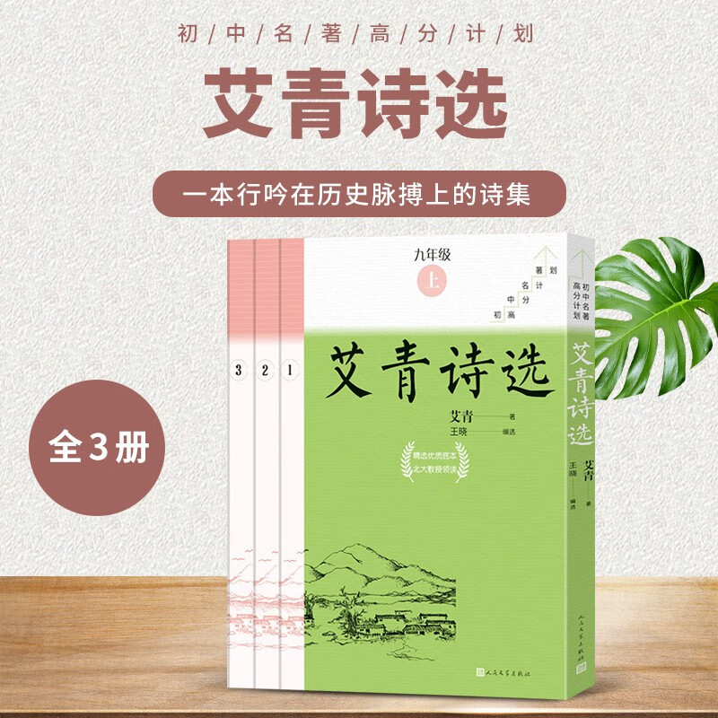 艾青诗选全3册九年级上册必读初中名著高分计划一周一册轻松阅读亲近经典备考无忧人民文学出版社