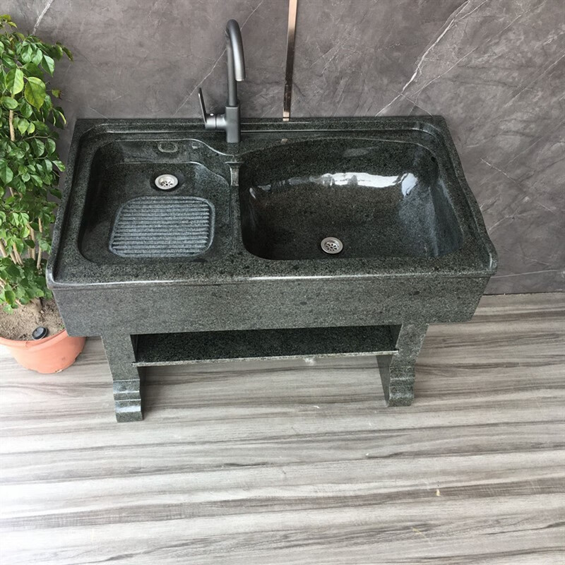 颜莱阳台大理石洗衣台 花岗岩洗衣台庭院大理石洗衣池带搓衣板阳台石