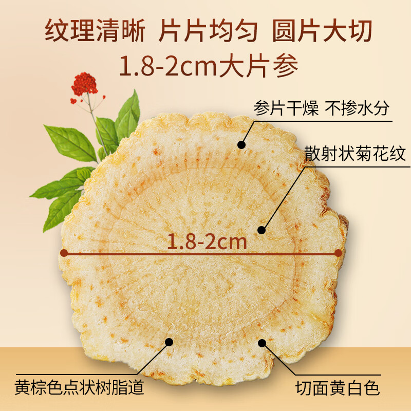 金日西洋参片切片100g营养补品加拿大进口原料送礼礼品礼盒 礼盒装