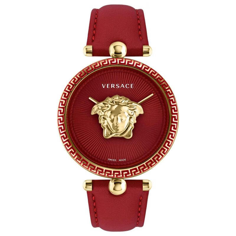 范思哲(versace)女士手表 palazzo时尚气质红色美杜莎石英防水女表