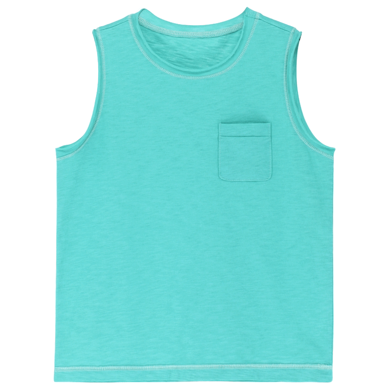 螃蟹秘密儿童背心打底中性男童女童无袖柔软贴身T恤小背心可外穿 Ba.松石绿 120怎么看?