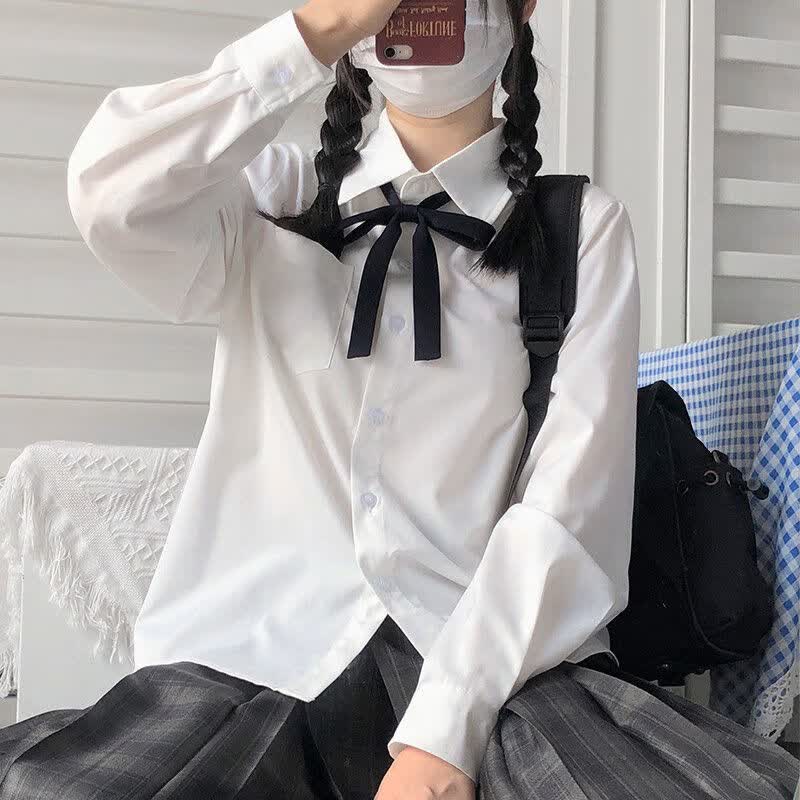 罗蒙（ROMON）2023秋季新款JK制服衬衫女长袖学生校供感百搭风琴褶刺绣衬衣上衣 长袖[角襟基础款] S怎么看?