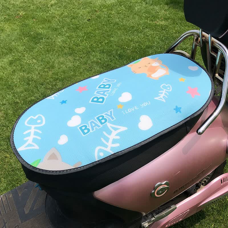 夏季电动车防晒坐垫片摩托车隔热防水坐垫套加厚大小通用型防晒垫