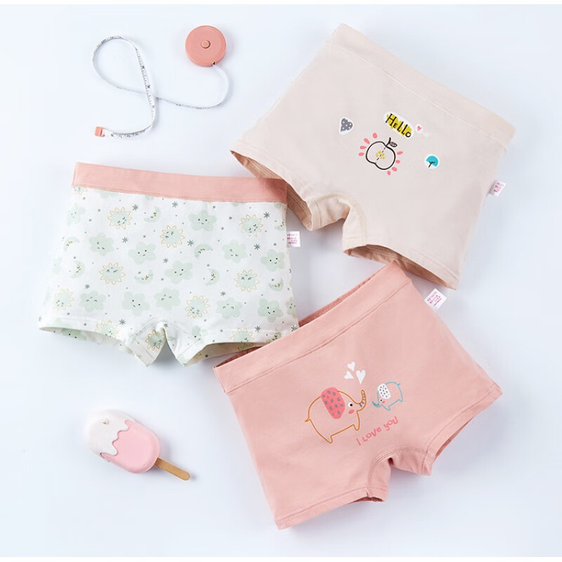 女童平角内裤春秋2-12岁女宝宝大童小童不夹pp屁屁儿童女孩子四角短裤